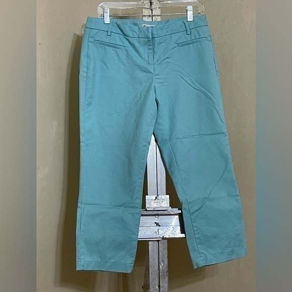 LILA ROSE TEAL FRONT POCKET / PLAIN FRONT CAPRI PANTS SZ 10 - Picture 1 of 6